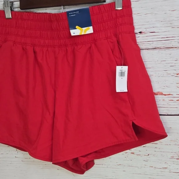 Old Navy Extra High-Rise Athletic Shorts Red 3” Inseam NWT Size M - Picture 3 of 13